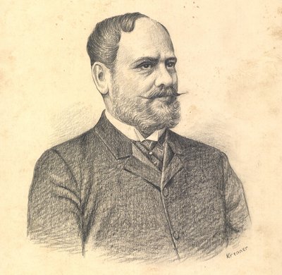 Retrato de Gabor Baross de Viktor Tardos Krenner